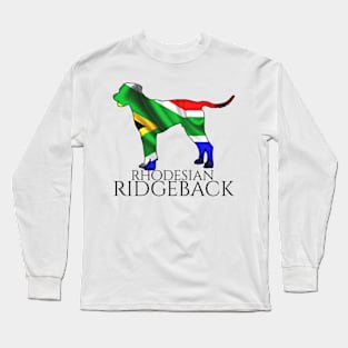 Rhodesian Ridgeback South Africa flag black Long Sleeve T-Shirt